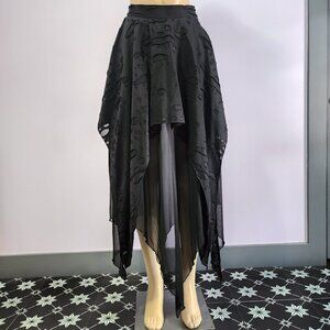 Killstar Kill Star Black Layered Death Valley Witchy Gothic Maxi Skirt Size S